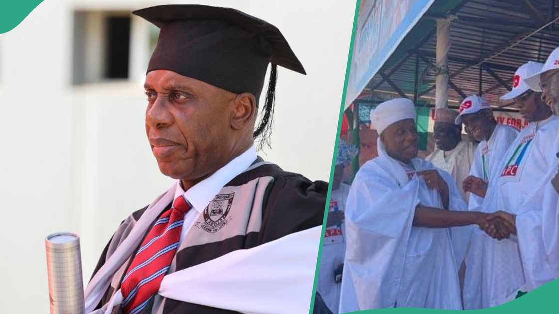 Rotimi Amaechi has graduated from the Bazed University where he went to study law after staying out of power. Rotimi Amaechi has graduated from the Bazed University where he went to study law after staying out of power.