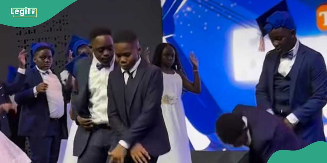 Jnr Pope's son dances at graduation Jnr Pope's son dances at graduation