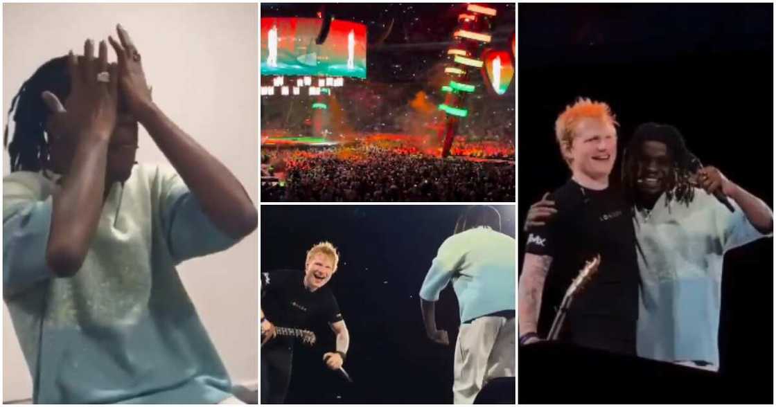 Fireboy performs at Wembley stadium, sheds tears.