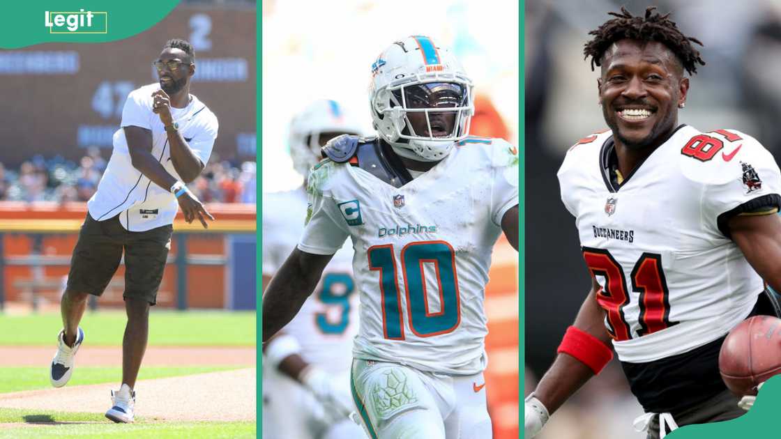 Calvin Johnson (L), Tyreek Hill (C) and Antonio Brown (R) Calvin Johnson (L), Tyreek Hill (C) and Antonio Brown (R)