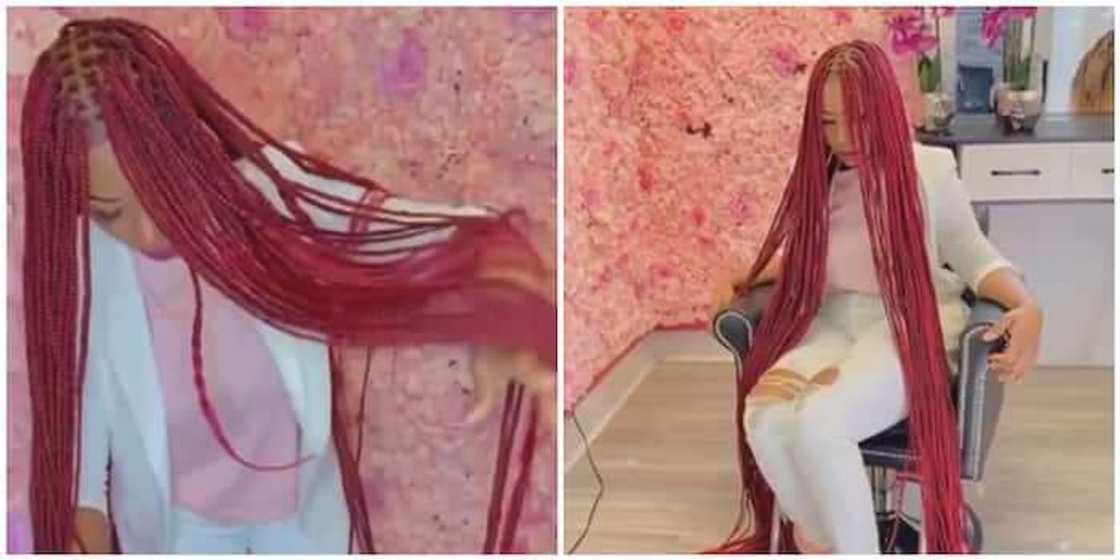 Bidiyon budurwar da ta kashe N657k don yin karin gashi mai jan kasa ya janyo cece-kuce Bidiyon budurwar da ta kashe N657k don yin karin gashi mai jan kasa ya janyo cece-kuce