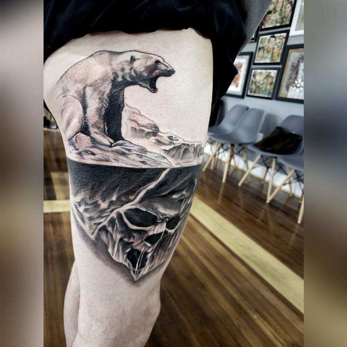 skull bear tattoo