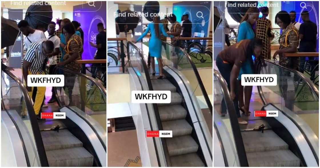 Escalator, lady, heel Escalator, lady, heel