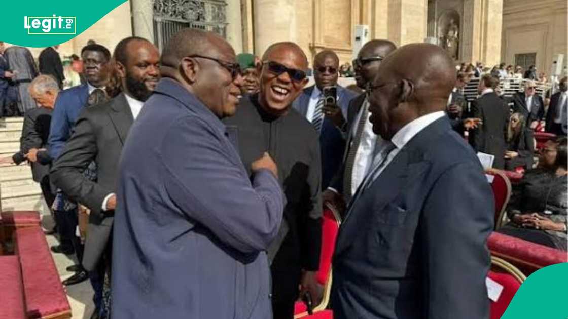 Kayode Fayemi, the former governor of Ekiti state, has said he pushed Peter Obi to greet President Bola Tinubu during their meeting at the Vatican in 2025. Kayode Fayemi, the former governor of Ekiti state, has said he pushed Peter Obi to greet President Bola Tinubu during their meeting at the Vatican in 2025.