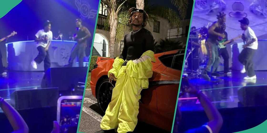 Clips of Asake and a little fan boy on stage trend Clips of Asake and a little fan boy on stage trend