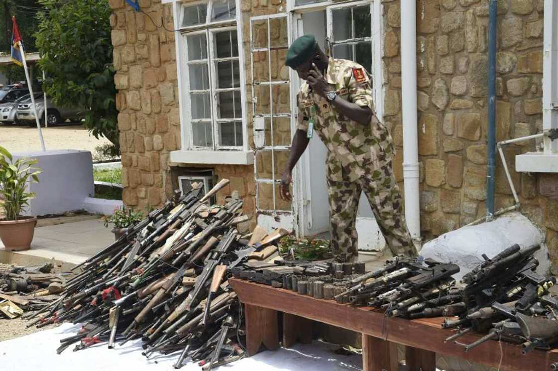 A crackdown on bandits in north-central Nigeria in April yielded piles of weapons -- but attacks and kidnappings have continued unabated A crackdown on bandits in north-central Nigeria in April yielded piles of weapons -- but attacks and kidnappings have continued unabated