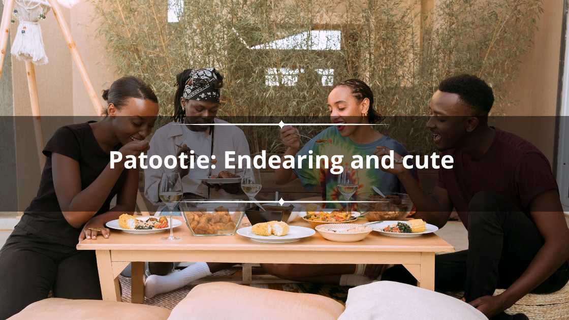 A group of friends is pictured enjoying a meal as they talk