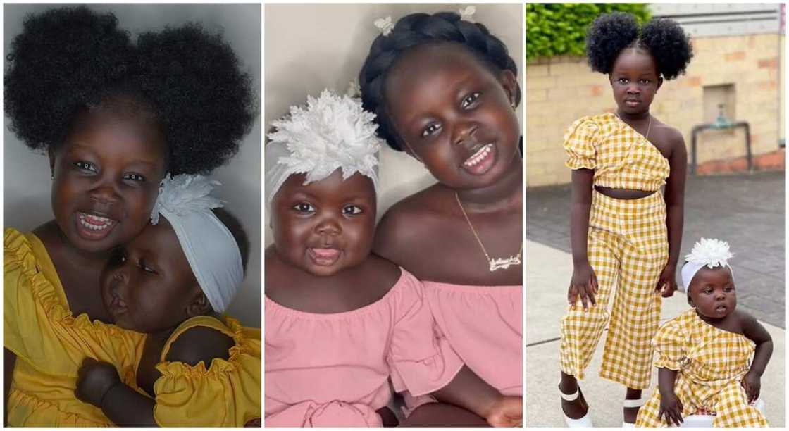 Photos of two beautiful babies with shiny black skin. Photos of two beautiful babies with shiny black skin.
