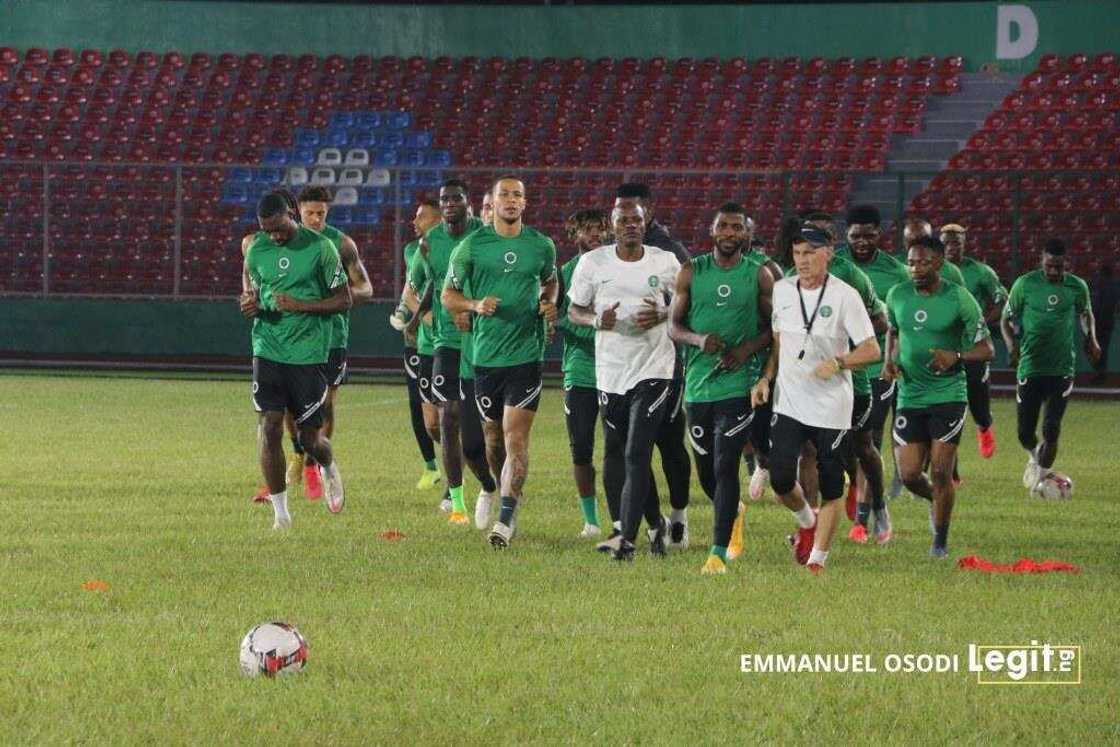 Super Eagles players training ahead of clash with Sierra Leone