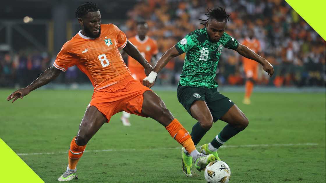 Franck Kessie, Ademola Lookman, Super Eagles, Nigeria, Stade Olympique Alassane Ouatarra, Abidjan, Ivory Coast, AFCON 2023 final. Franck Kessie, Ademola Lookman, Super Eagles, Nigeria, Stade Olympique Alassane Ouatarra, Abidjan, Ivory Coast, AFCON 2023 final.