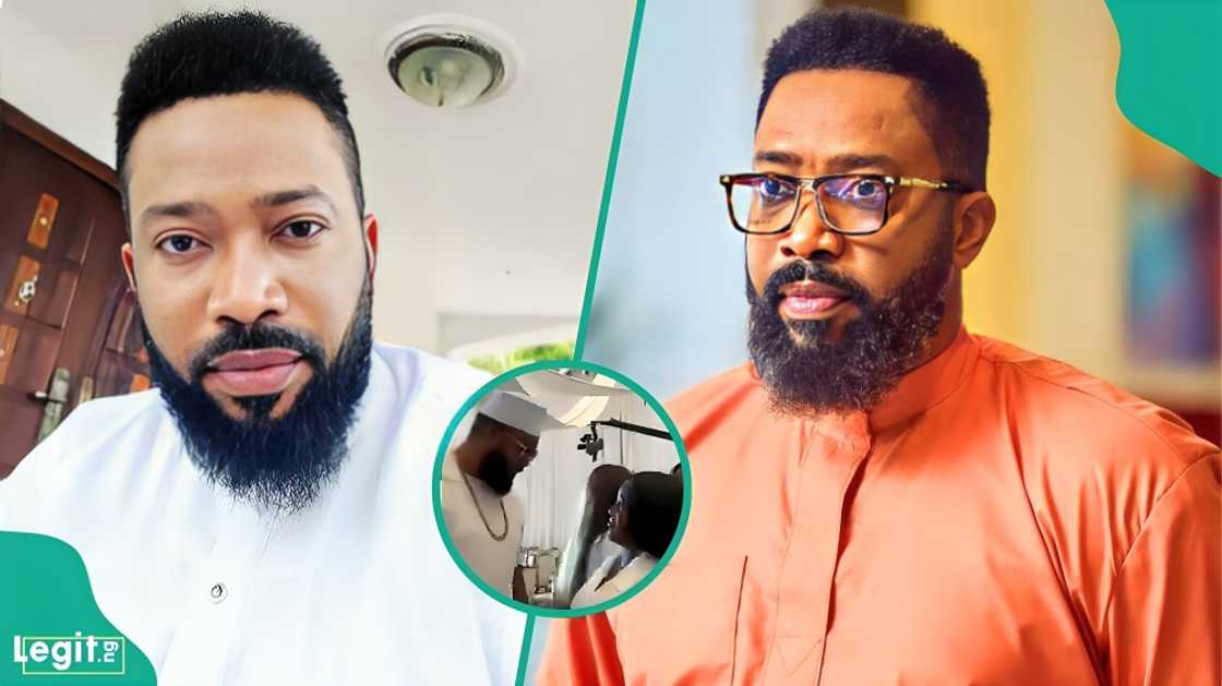 A video from Alexx Ekubo's Service of Songs captured the moment Frederick Leonard walked away from a lady who approached him at the solemn event, stirring reactions online A video from Alexx Ekubo's Service of Songs captured the moment Frederick Leonard walked away from a lady who approached him at the solemn event, stirring reactions online