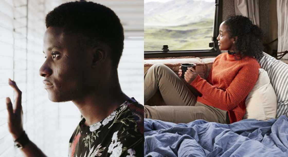 Man panics as his oga's wife seduces him. Man panics as his oga's wife seduces him.