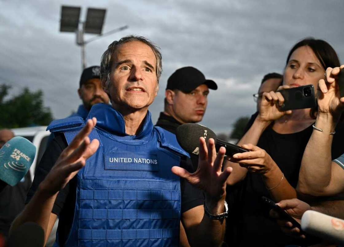 A team from the UN nuclear watchdog, including its chief Rafael Grossi, visited the Zaporizhzhia nuclear plant on Thursday A team from the UN nuclear watchdog, including its chief Rafael Grossi, visited the Zaporizhzhia nuclear plant on Thursday