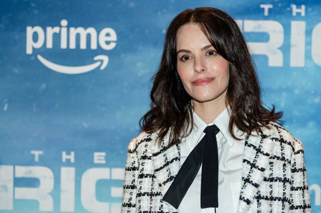 Emily Hampshire attends a movie event in Edinburgh, Scotland