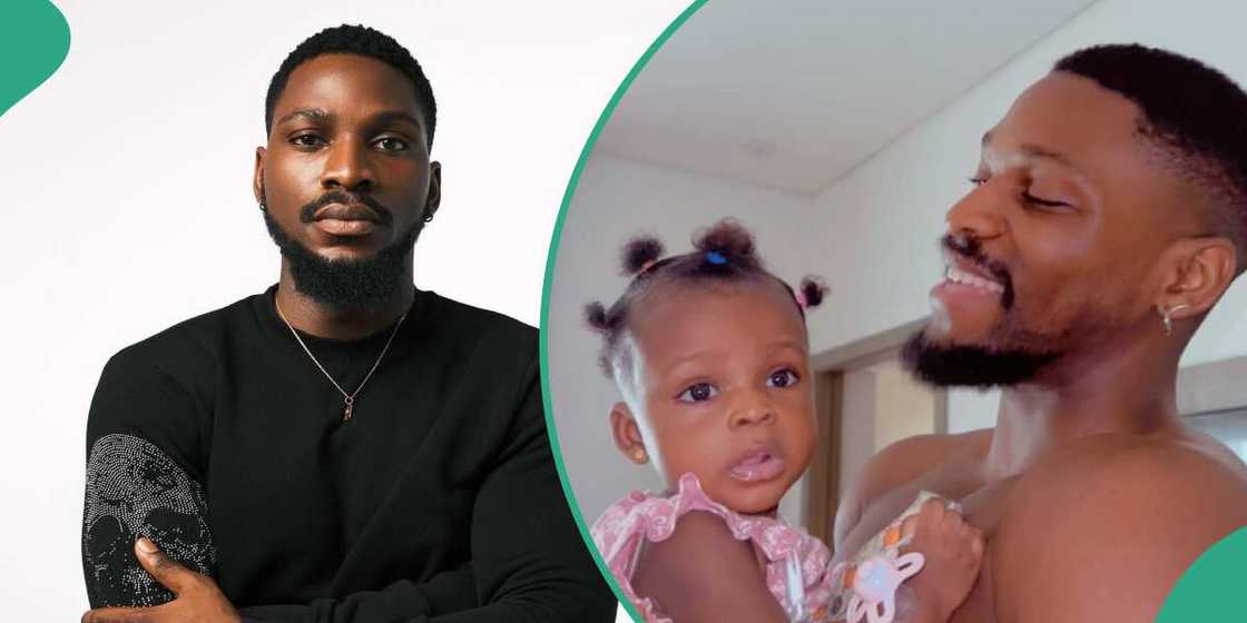 Tobi Bakre and his daughter in video.