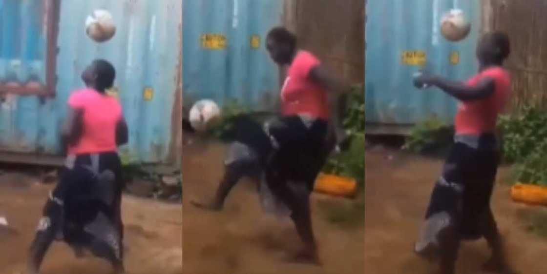 African woman shows amazing football skills that got attention of former US president Trump