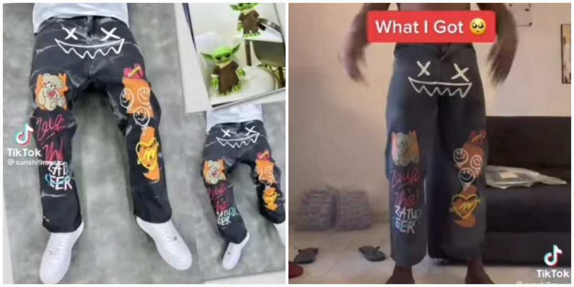 Man shows what he got online. Man shows what he got online.