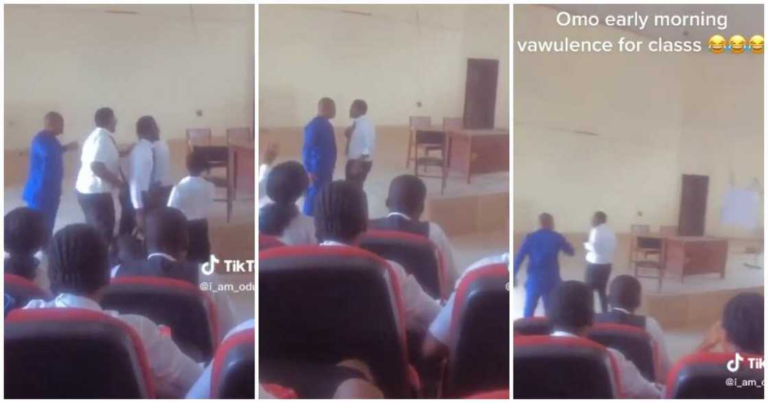 IMSU student faces lecturer in class, IMSU lecturer slaps student in class IMSU student faces lecturer in class, IMSU lecturer slaps student in class