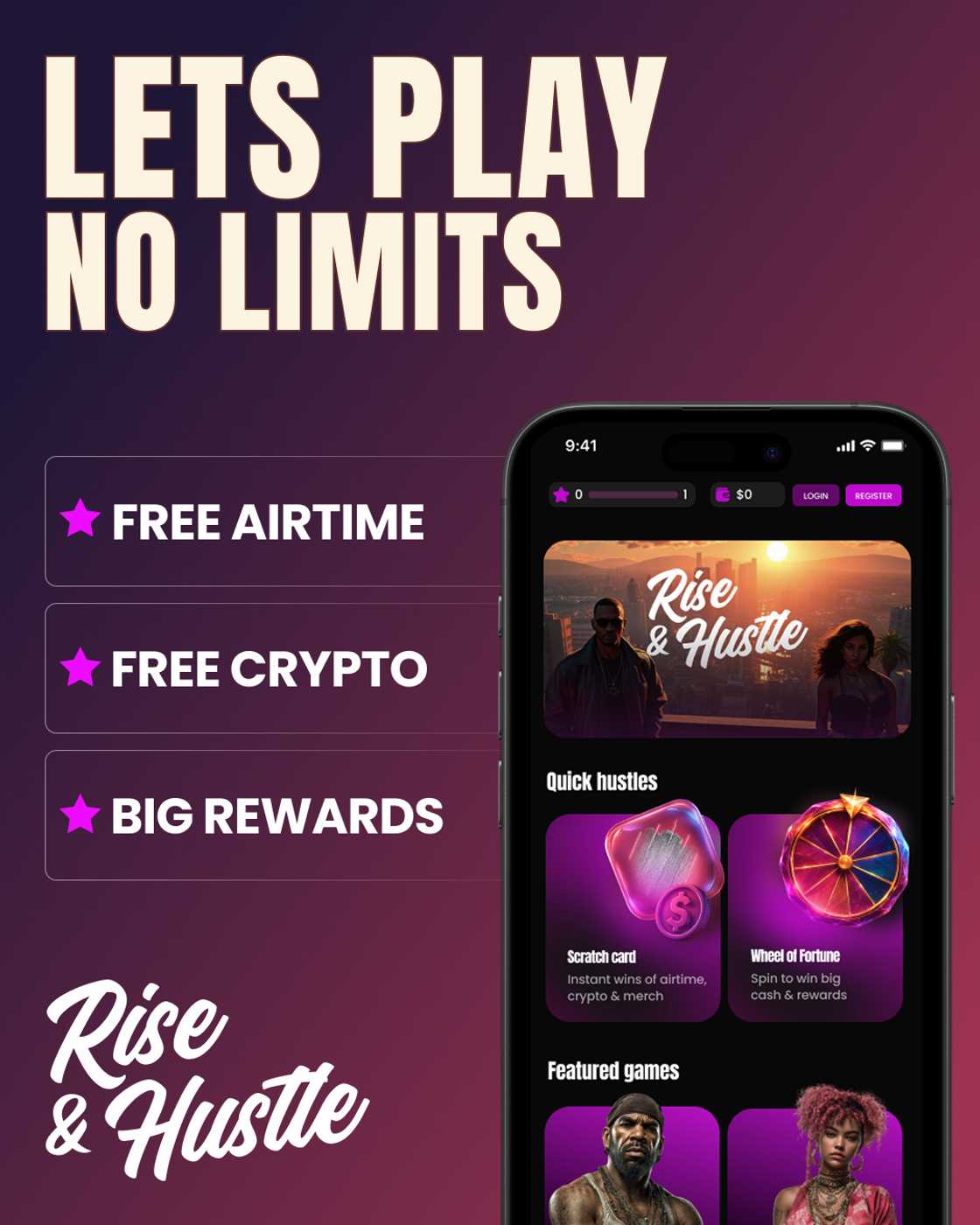 Rise & Hustle: The game that pays you to play & earn real rewards Rise & Hustle: The game that pays you to play & earn real rewards