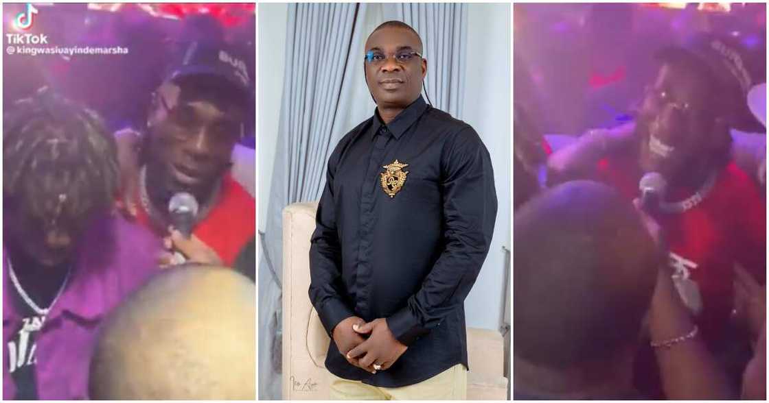 Burna Boy singing along to KWAM 1's song at the club wows fans. Burna Boy singing along to KWAM 1's song at the club wows fans.