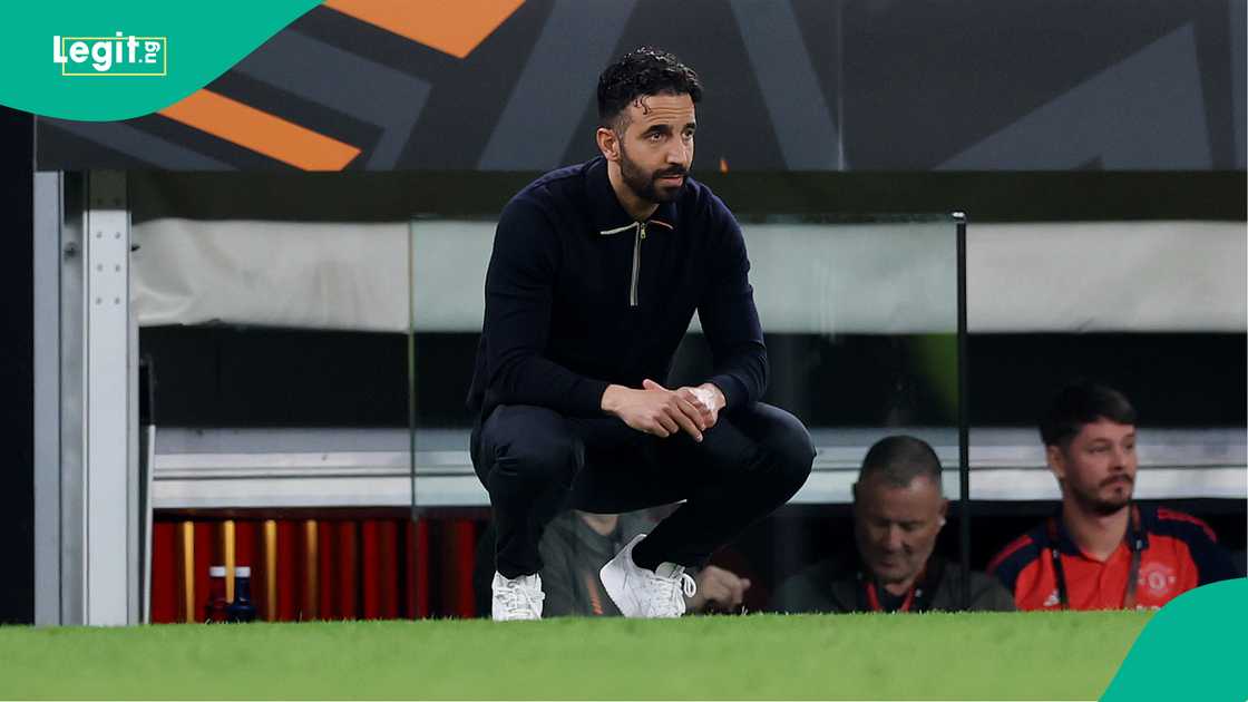 Ruben Amorim, Manchester United, Athletic Bilbao, San Mames, Basque, Spain, UEFA Europa League. Ruben Amorim, Manchester United, Athletic Bilbao, San Mames, Basque, Spain, UEFA Europa League.