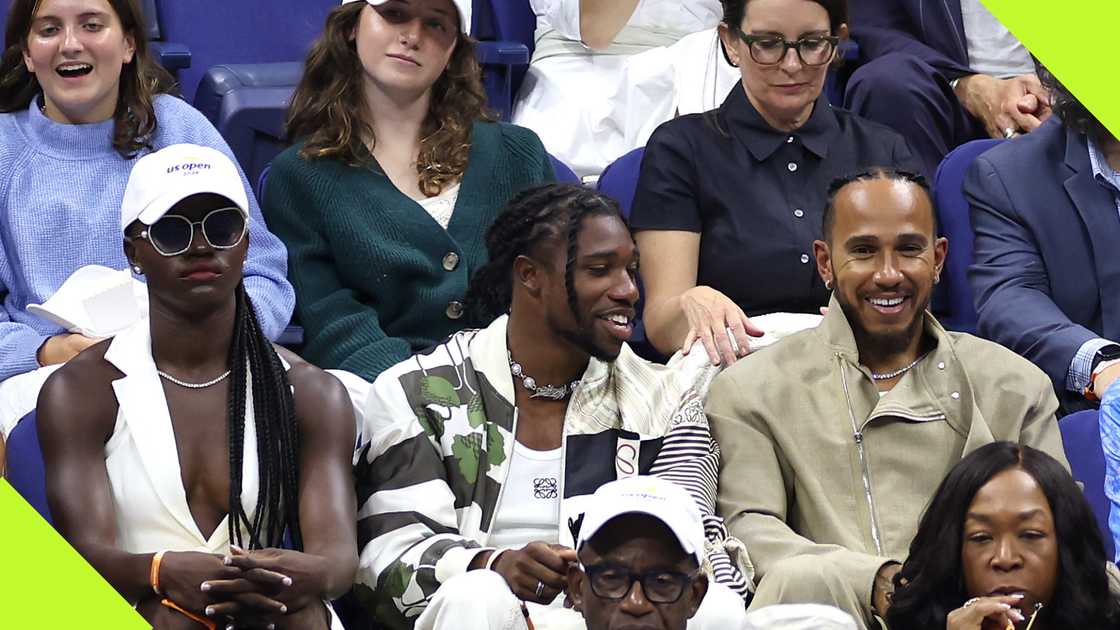 Noah Lyles, Junelle Bromfield, and Lewis Hamilton watched the women's singles final at the US Open