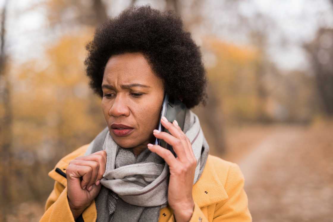 Angry woman on a call Angry woman on a call