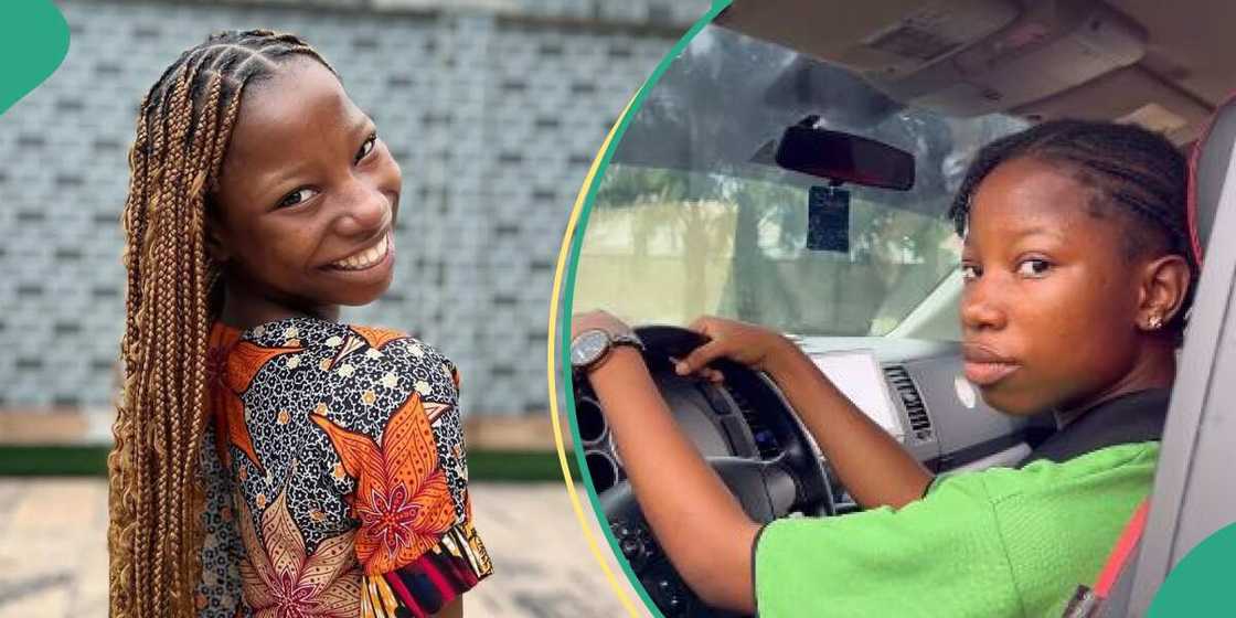 Emmanuella wows fans as she drives a truck. Emmanuella wows fans as she drives a truck.
