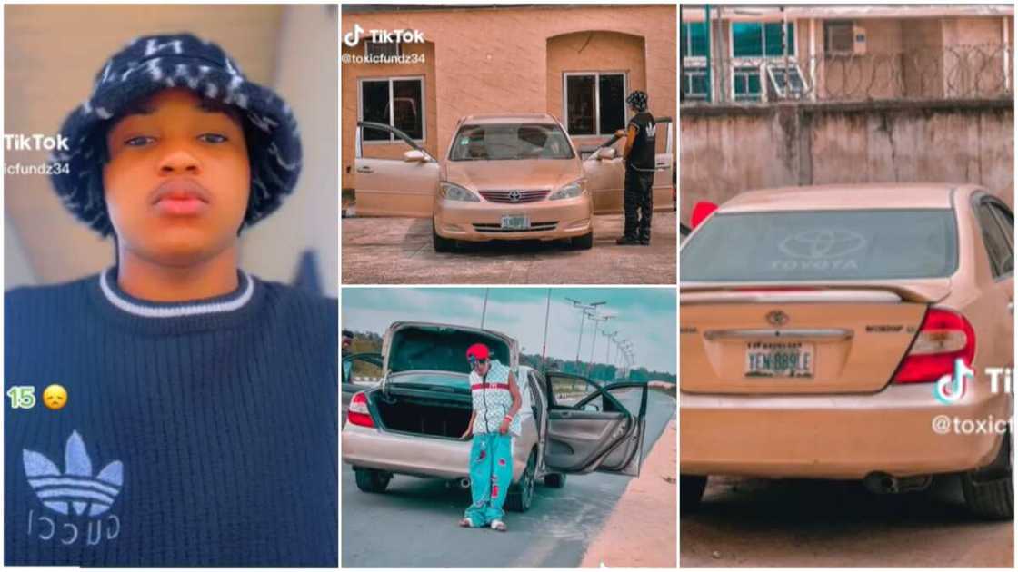 Toyota big daddy/man celebrated his buying a ride. Toyota big daddy/man celebrated his buying a ride.