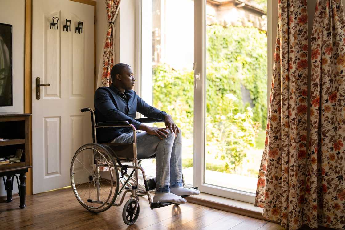 A man in a wheelchair