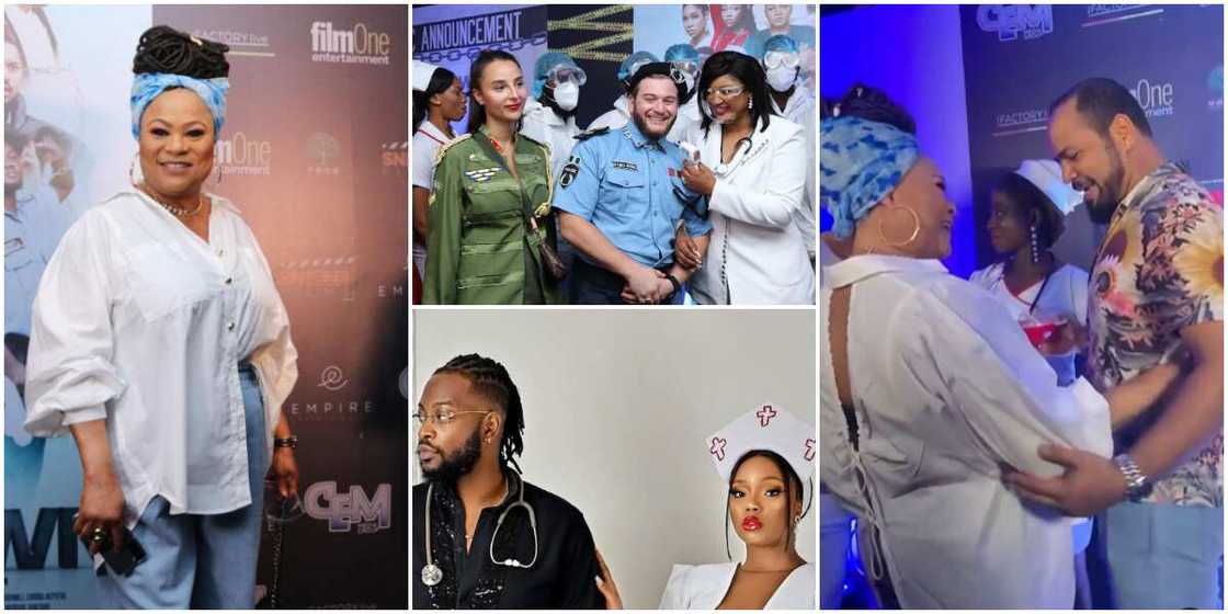 Celebs Storm Movie Premiere Dressed As Doctors, Nurses, Sola Sobowale, Ramsey Noah Gets Fans Gushing