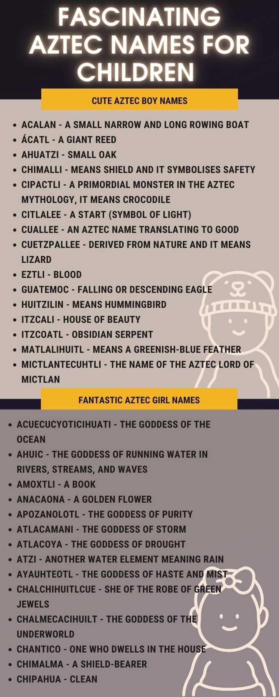 Fascinating Aztec names for children Fascinating Aztec names for children