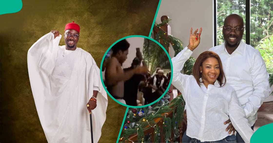 Obi Cubana's son shows off his dance steps at his father's house. Obi Cubana's son shows off his dance steps at his father's house.