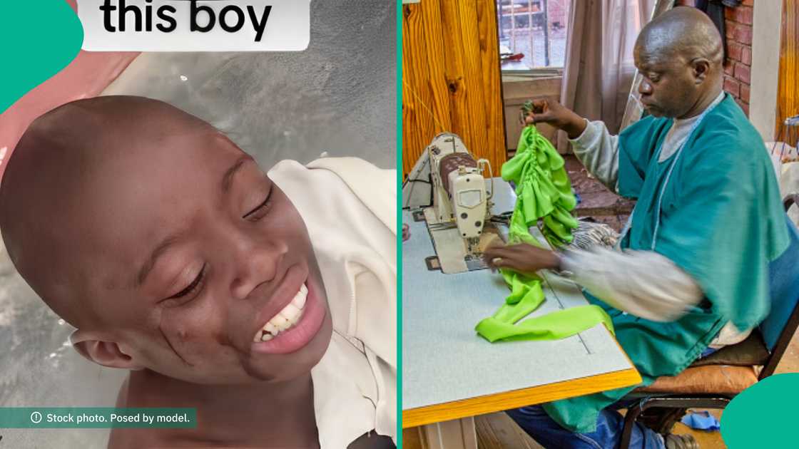 Little boy weeps after seeing clothes tailor delivered to him