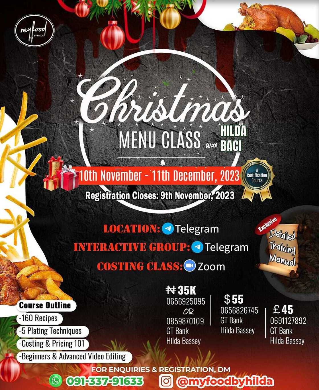 Hilda Baci Announces Christmas Cooking Class Ahead of the Year’s Festive Season