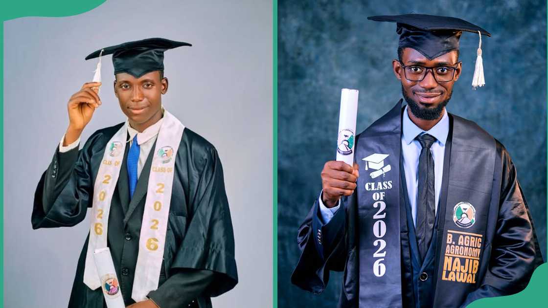 Two FUDMA graduates in their gowns