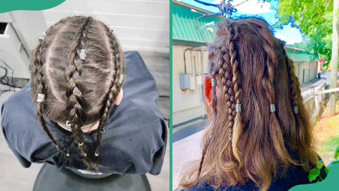Viking braids with beads ideas.