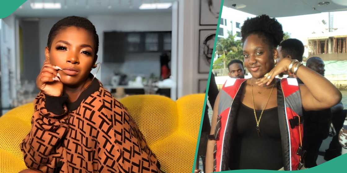 Annie Idibia calls her daughter on phone, fans react. Annie Idibia calls her daughter on phone, fans react.