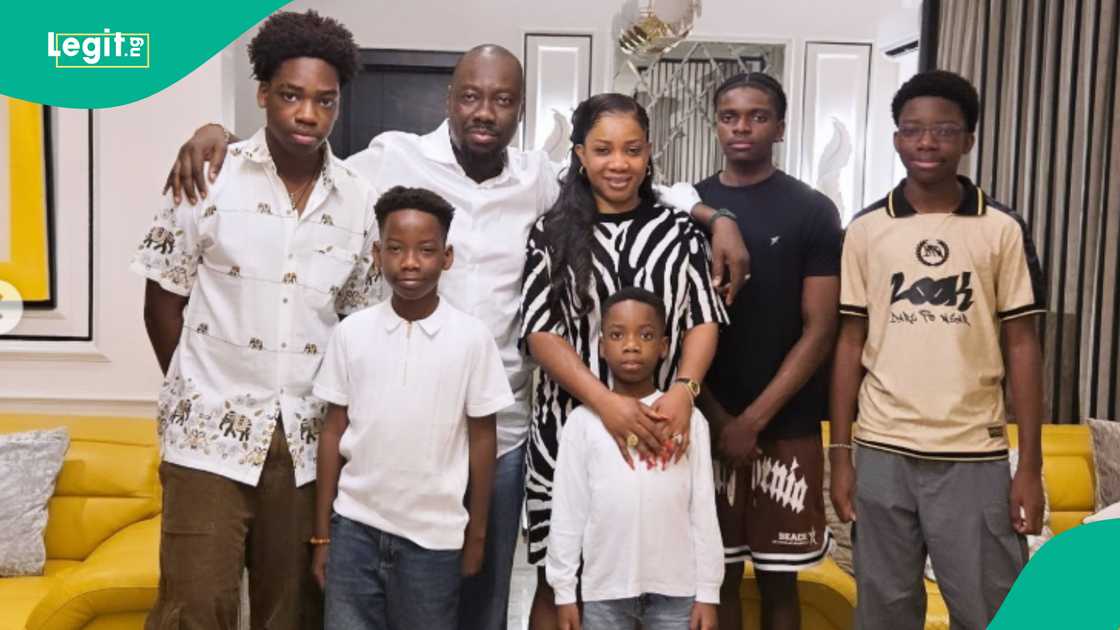 Obi Cubana and his family a group photo. Obi Cubana and his family a group photo.