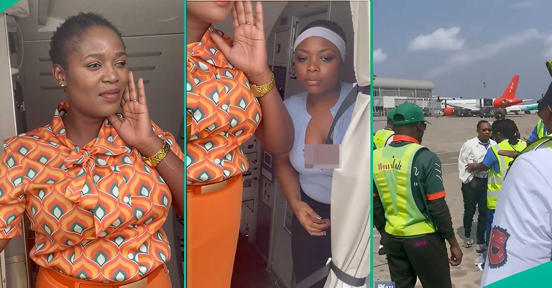 Drama unfolds as an Ibom Air passenger slaps an air hostess on the plane Drama unfolds as an Ibom Air passenger slaps an air hostess on the plane
