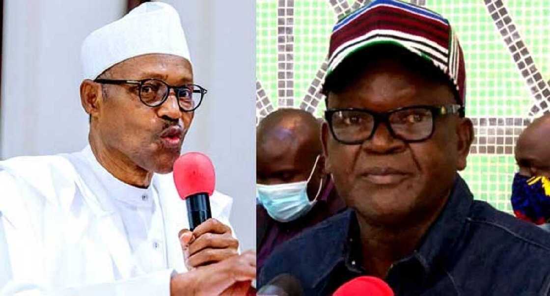 Tsaron kasa: Buhari ya fusata, yace Ortom baya ganin laifinsa, na wasu yake hange