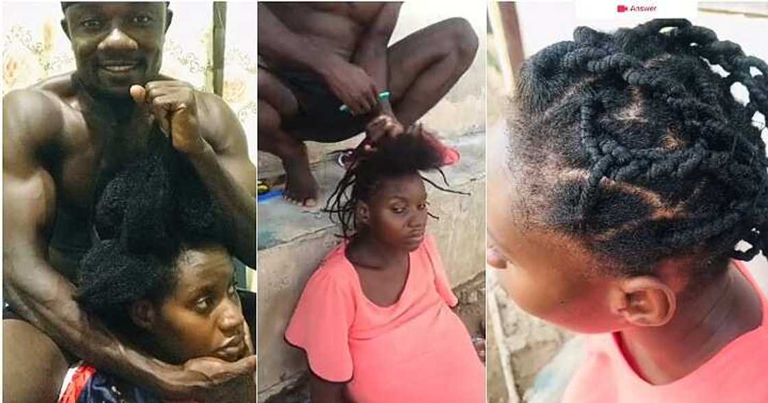 Man makes pregnant wife's hair Man makes pregnant wife's hair