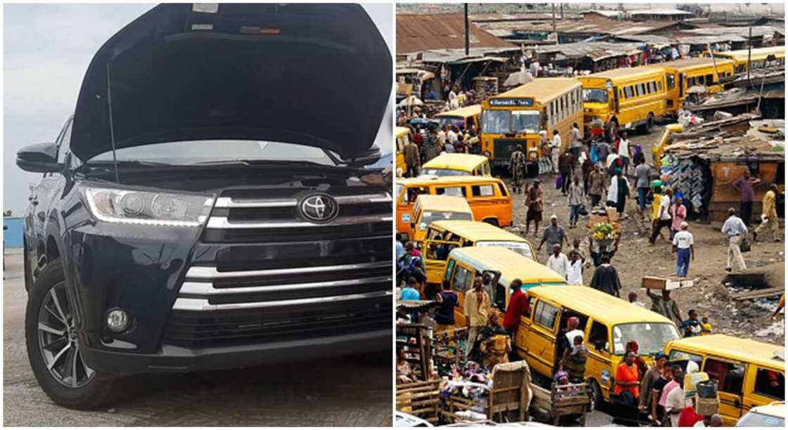 Toyota car stolen in Canada found in Lagos. Toyota car stolen in Canada found in Lagos.