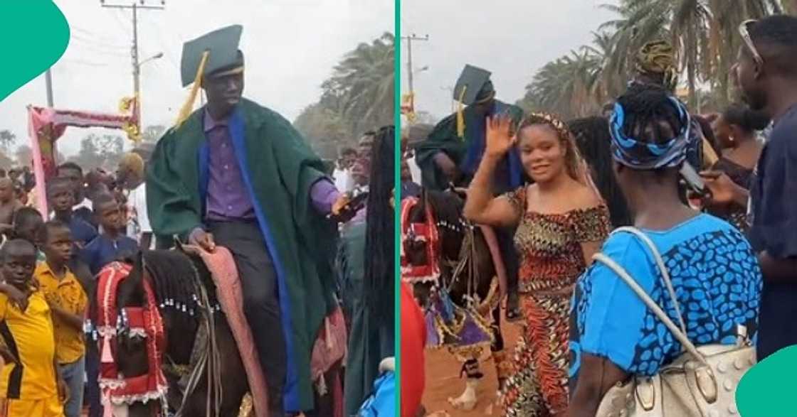 Year 1 student rides horse to matriculation venue Year 1 student rides horse to matriculation venue