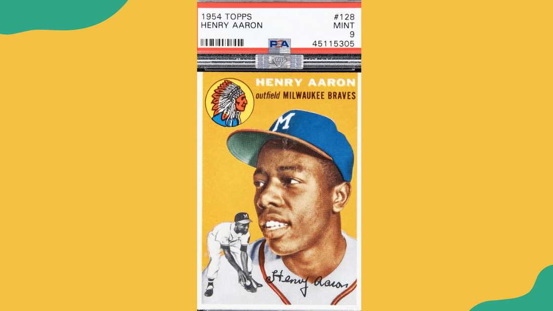 1954 Topps #128 Hank Aaron Rookie Card