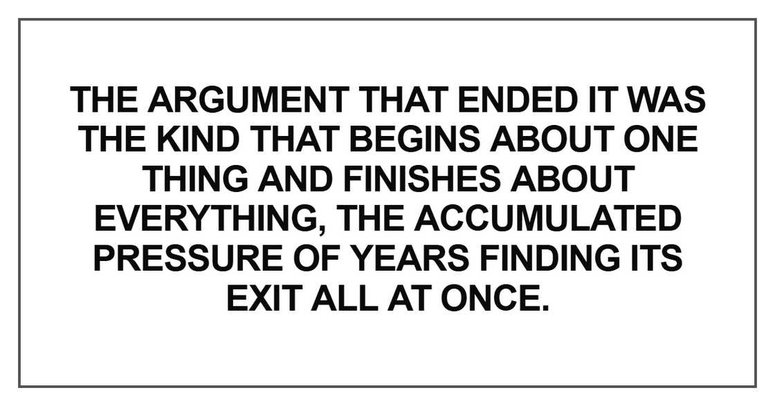 The argument that ended it was the kind The argument that ended it was the kind