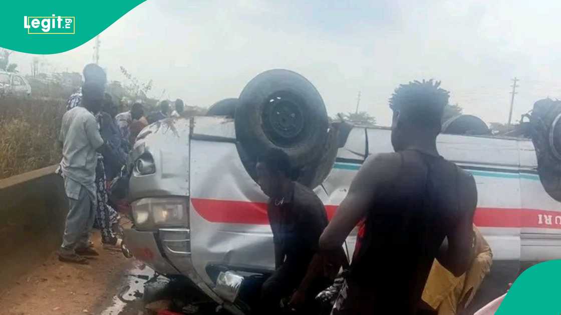 A vehicle involved in a recent accident on the Lagos-Ibadan Expressway, following the Anthony Joshua crash. A vehicle involved in a recent accident on the Lagos-Ibadan Expressway, following the Anthony Joshua crash.