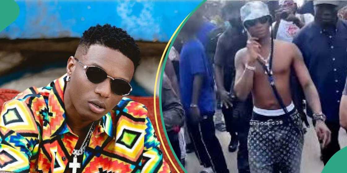 Wizkid arrives Surulere to share N100million to kids. Wizkid arrives Surulere to share N100million to kids.