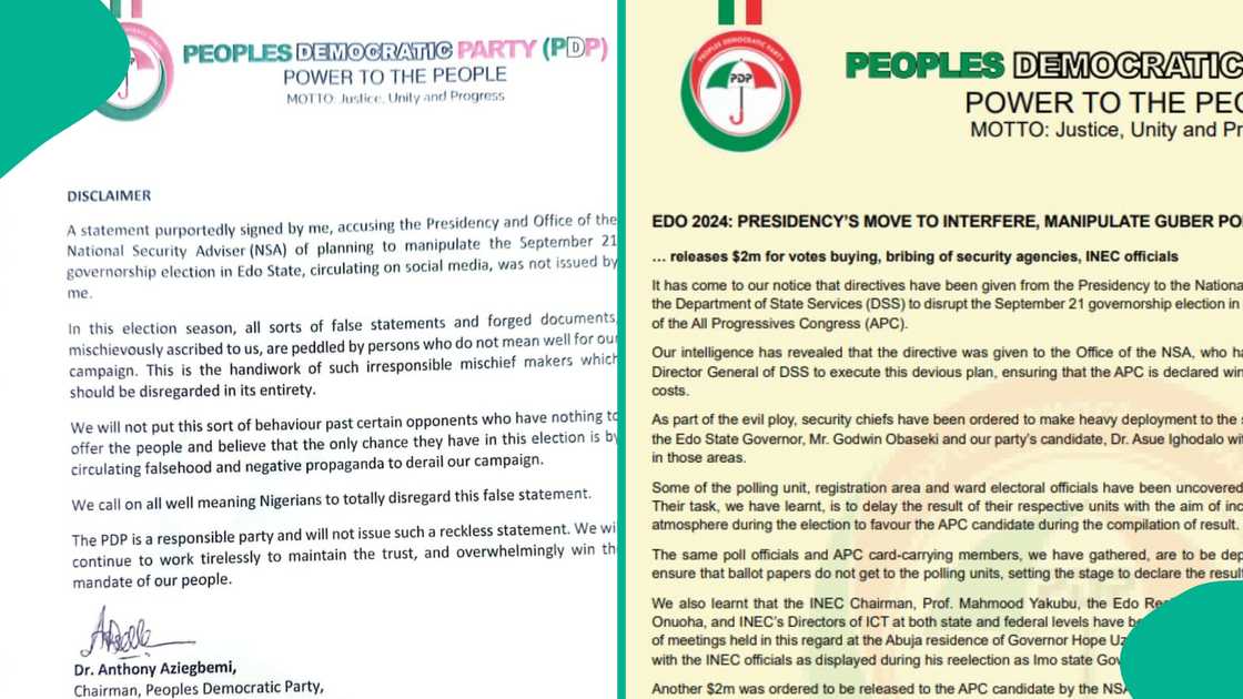 PDP statement forged