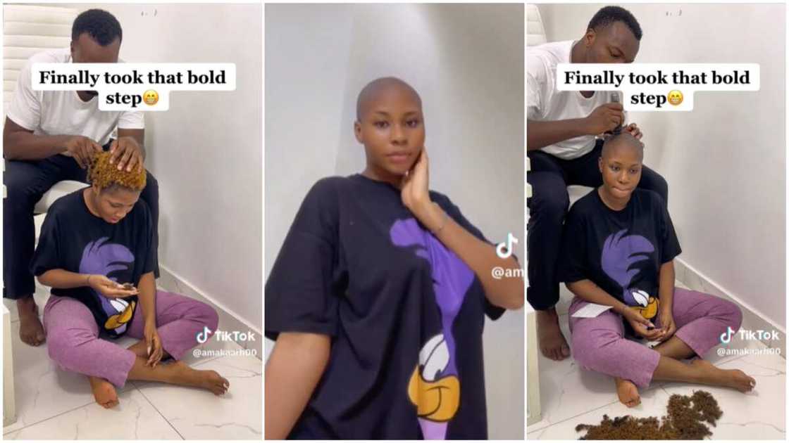 Bald hairstyle goals/pretty lady barbed her hair. Bald hairstyle goals/pretty lady barbed her hair.